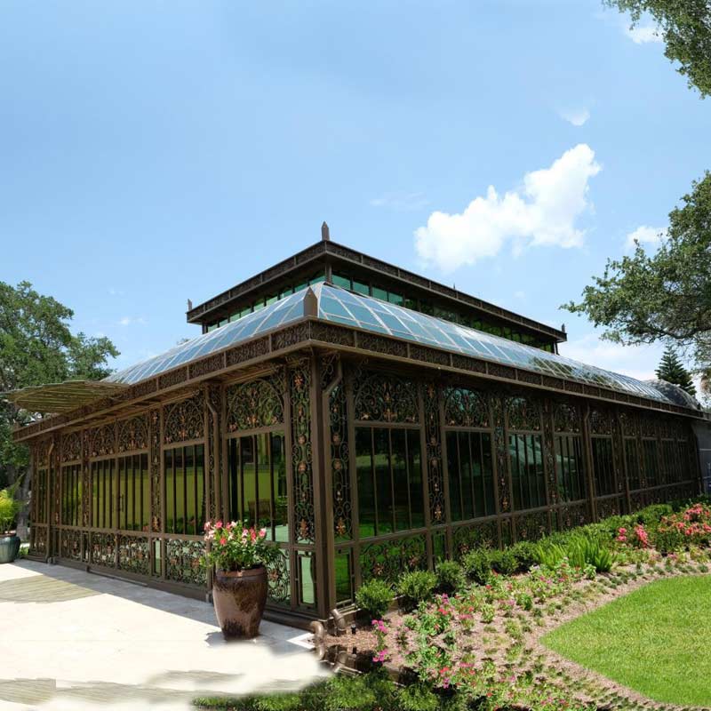 beautiful metal framed greenhouse architecture for garden ...