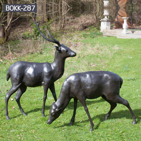 garden reindeer statue outdoor metal deer- Bronze animal ...