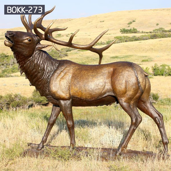 yard antique bronze elk statue design for garden decor ...