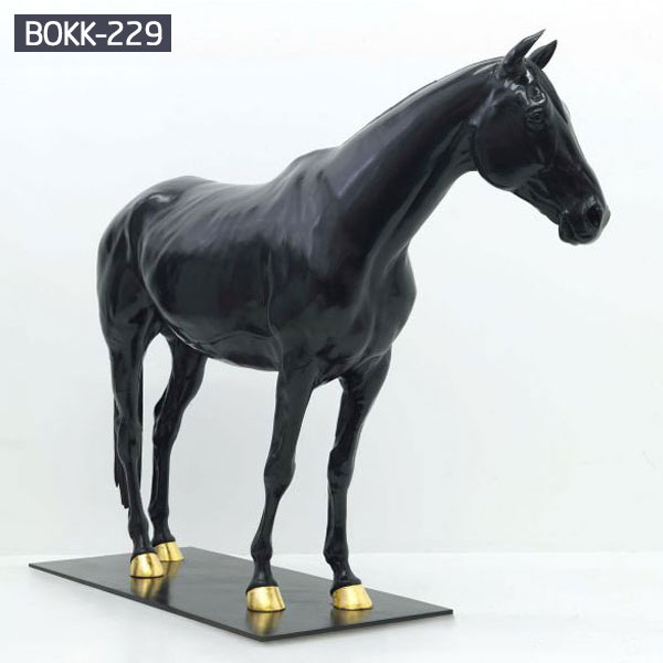 black antique rearing horse sculpture for farm