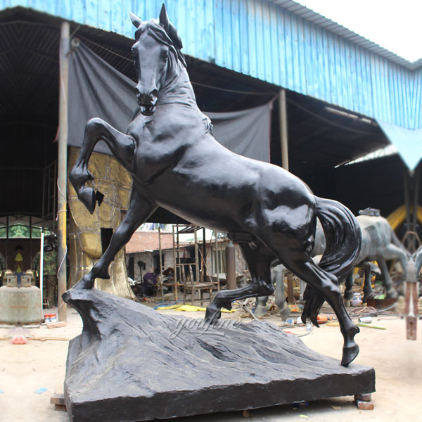 life size antique bronze rearing horse statue costs
