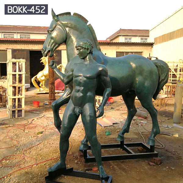 vintage brass rearing horse statue factory