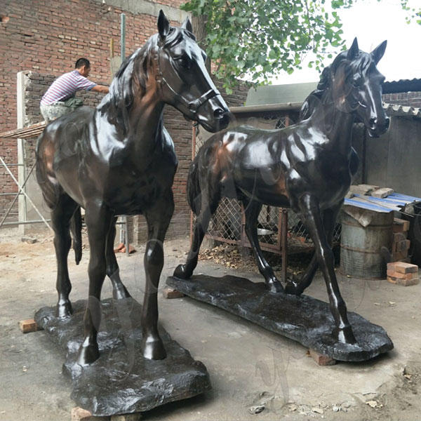 Outdoor antique large bronze rearing horse statue for sale ...