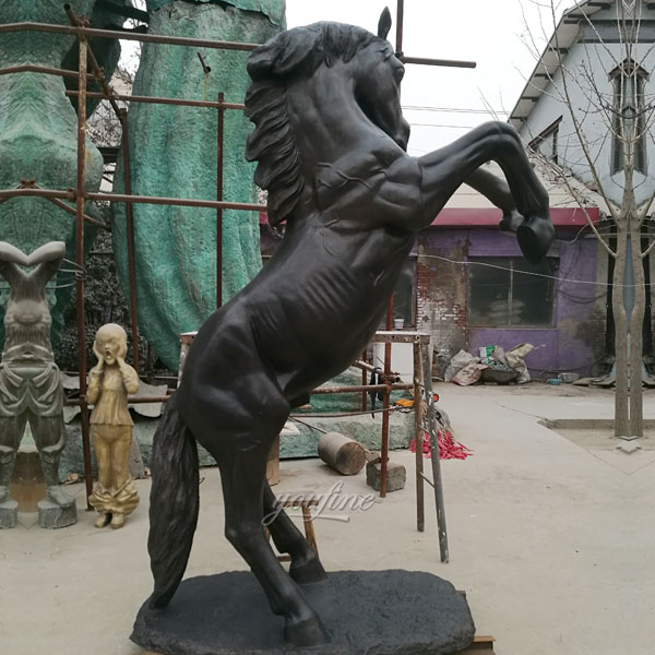 vintage large rearing horse bronze statue garden decor America