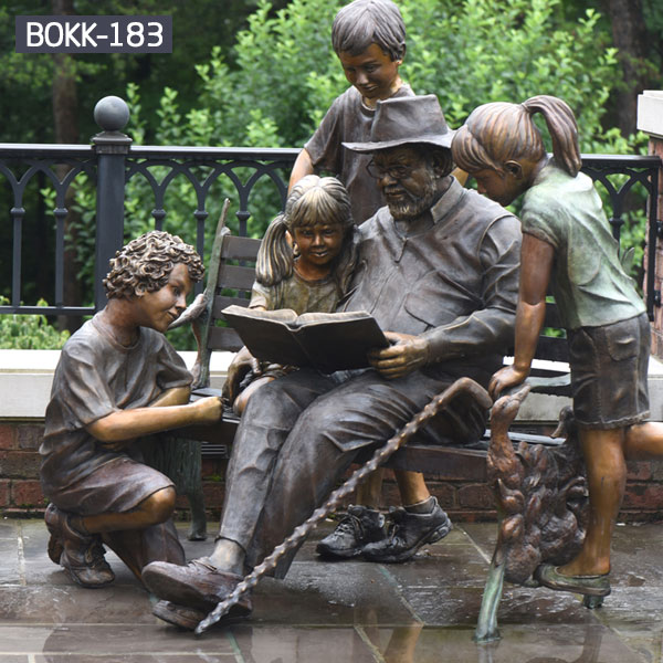 Life-Size Bronze Man on a Bench Statue for Garden Decor