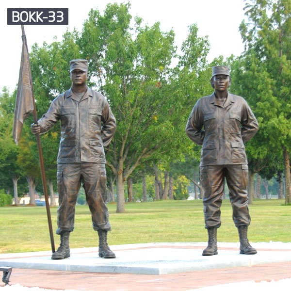 Outdoor Veteran Soldier at Battle Cross for War Memorial