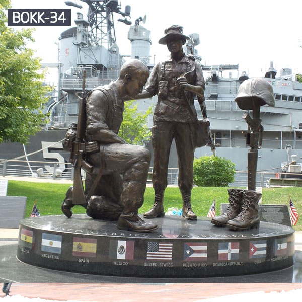 Home Air force Fallen Soldier Statue Battle Cross for War Memorial