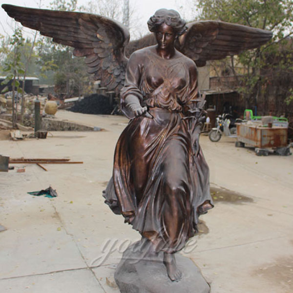 Bronze angel figurines guardian angel statue for garden