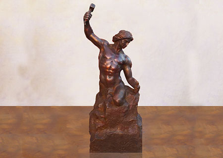 Classical decorative indoor bronze self made man statue for sale