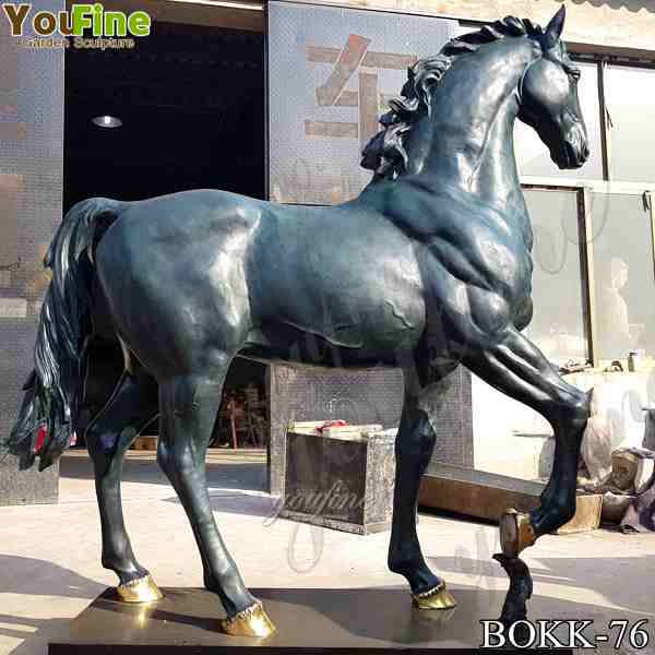 Life Size Bronze Standing Horse Statue Sculpture for Outdoor Garden BOKK-76