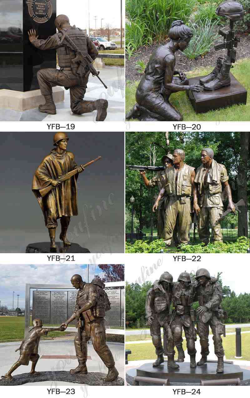 Outdoor Life Size Bronze Military Soldier Statue Other Designs