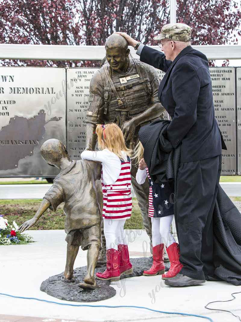 Famous Fallen Soldier Garden Statue Sgt. Dan Brown Memorial Soldier Replica Designs