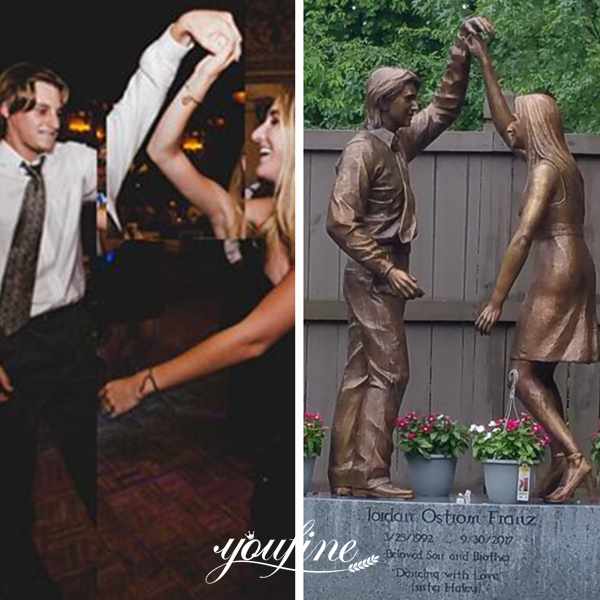 Custom Bronze Statues Sister and Brother Dancing Statue for Sale