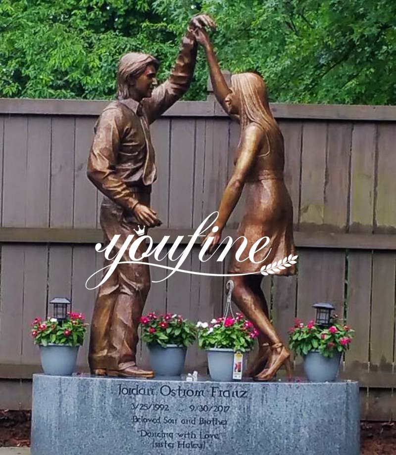 Custom Bronze Statues Brother and Sister Dancing Statues 