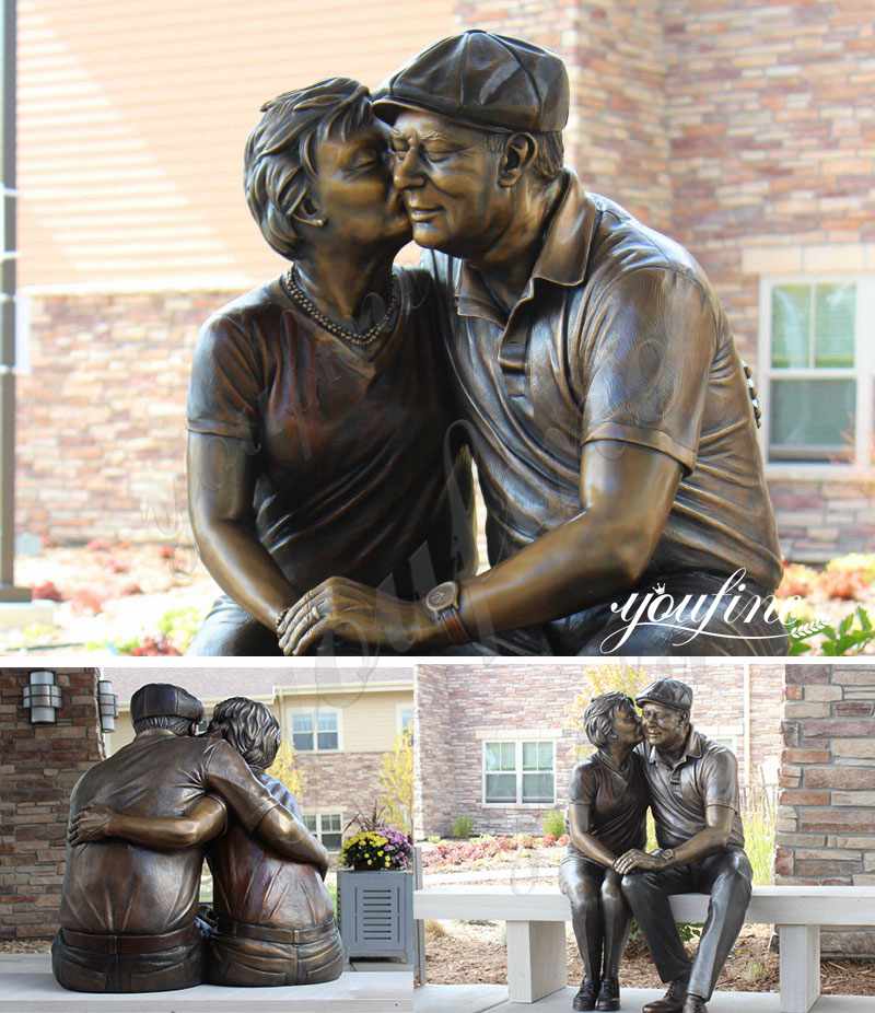 Custom Bronze Statue Old Couple Kissing Statue for Sale BOKK-719