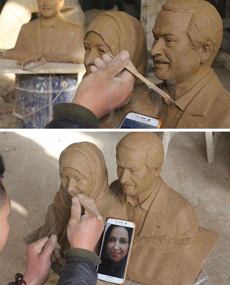 Custom Bronze Statue Old Couple Kissing Statue for Sale Clay Molds