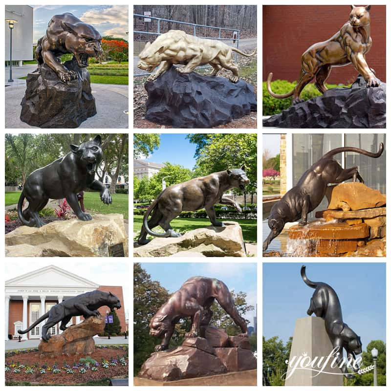 bronze panther statue