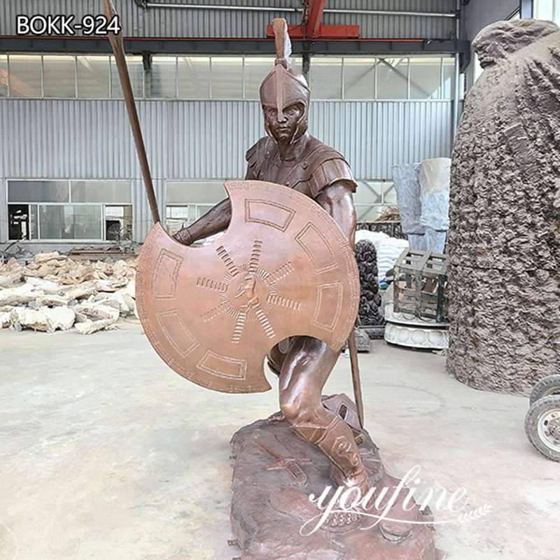 Life Size Bronze Spartan Warrior Sculpture Ancient Greek Decor for Sale BOKK-924 (2)