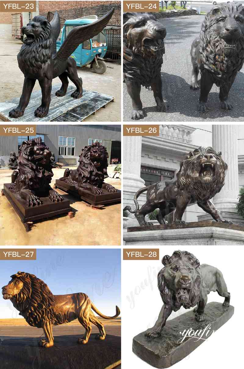 antique bronze lion sculpture - YouFine Sculpture (1)