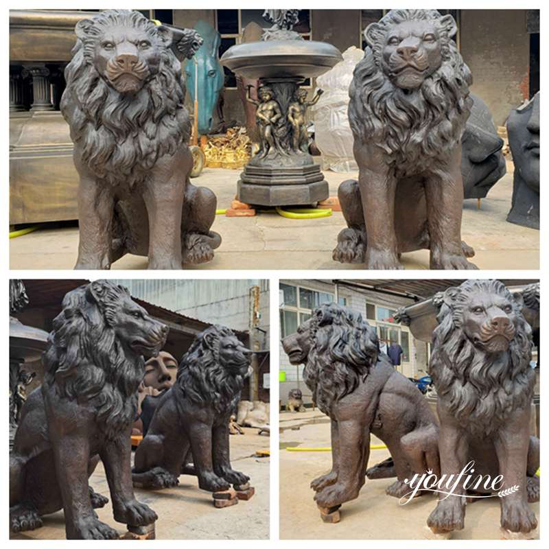 antique bronze lion sculpture - YouFine Sculpture (2)