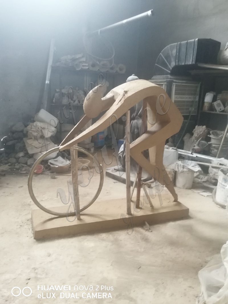 Bronze Cyclist Sculpture - YouFine Sculpture (1)