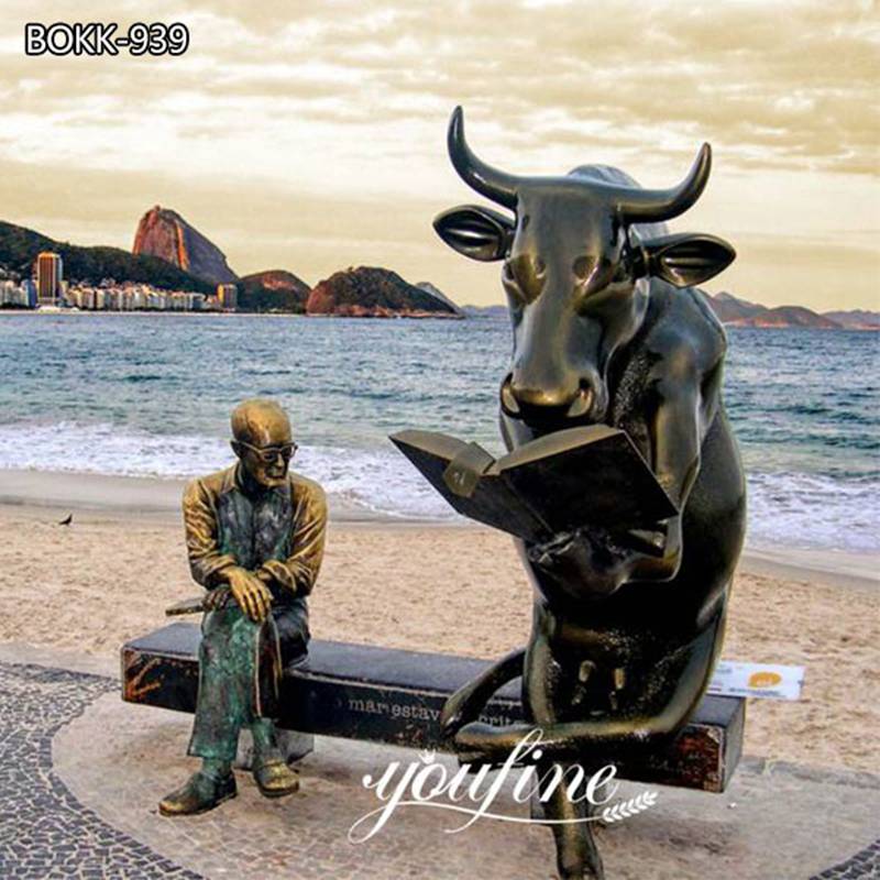Anthropomorphic Design Bronze Bull Statues for Outdoor Decor for Sale BOKK-939