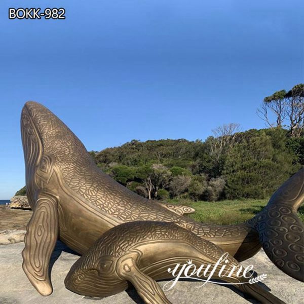 Large Outdoor Bronze Whale Sculpture Factory Supply BOKK-982