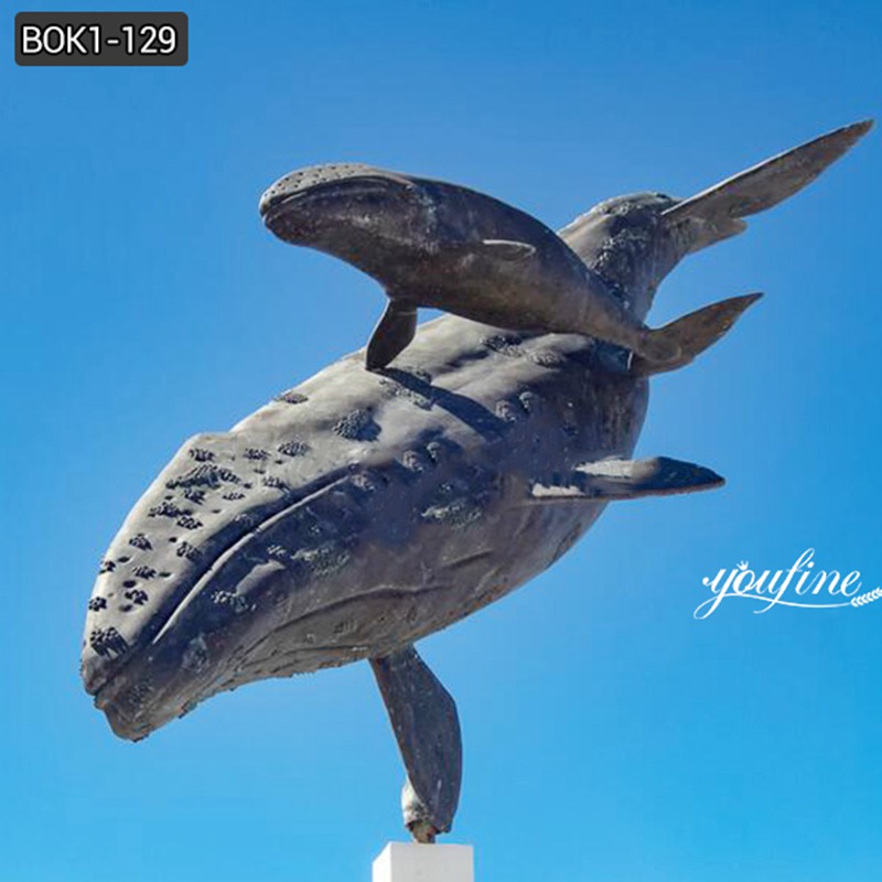 Custom Design Large Bronze Whale Sculpture Supplier BOK1-129 (3)