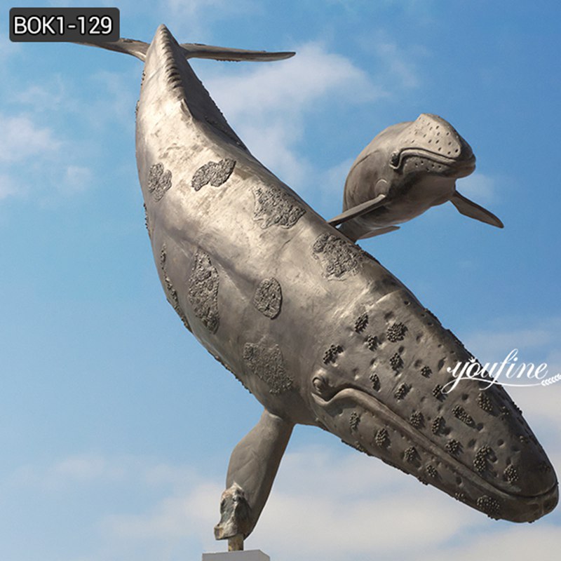 Custom Design Large Bronze Whale Sculpture Supplier BOK1-129
