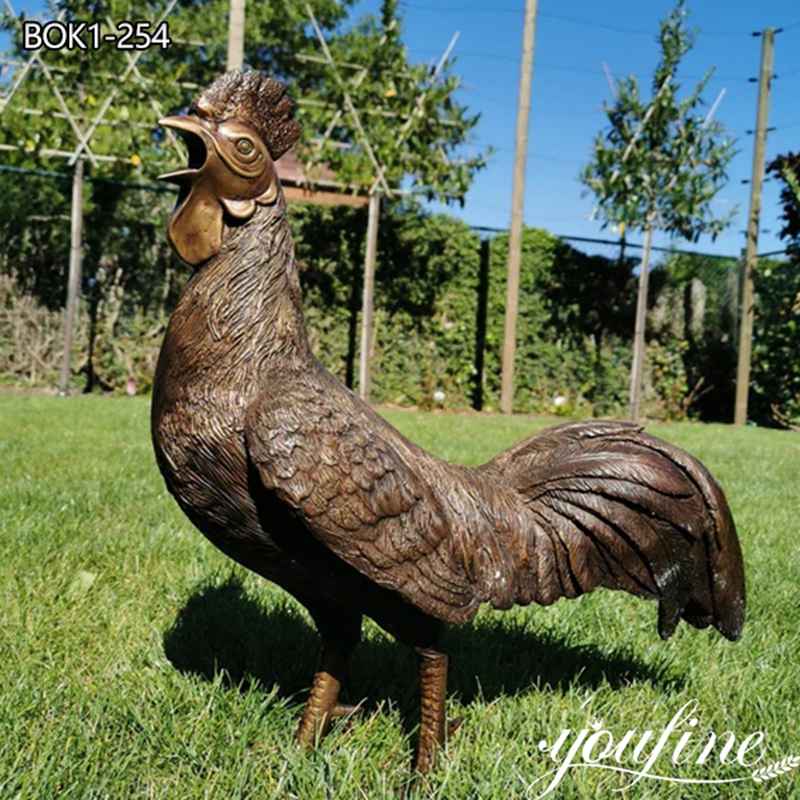 High Quality Cast Bronze Rooster Sculpture Garden Decor Supplier BOK1-254 (2)