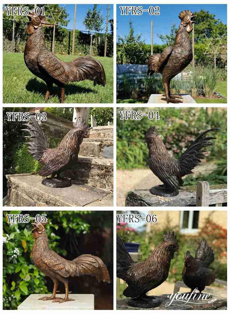 bronze Rooster sculpture - YouFine Sculpture