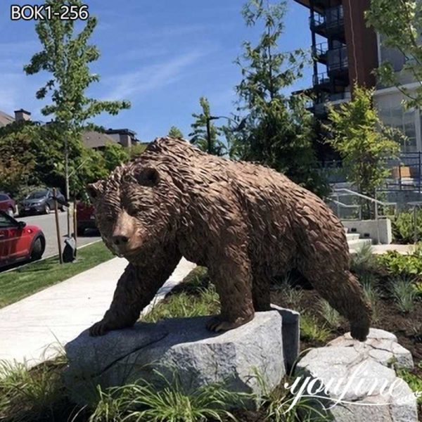 Life Size Brown Bear Sculpture Bronze Art Decor Factory Sale BOK1-256