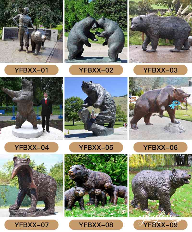 bronze bear sculpture - YouFine Sculpture (2)