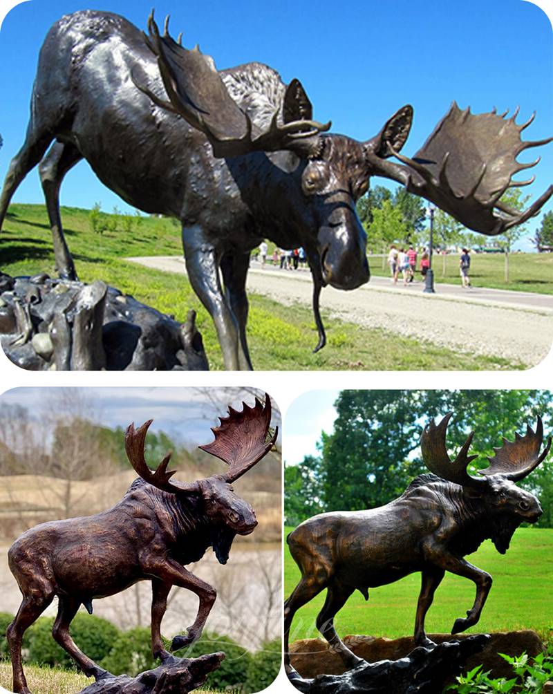 Bronze moose statue for sale