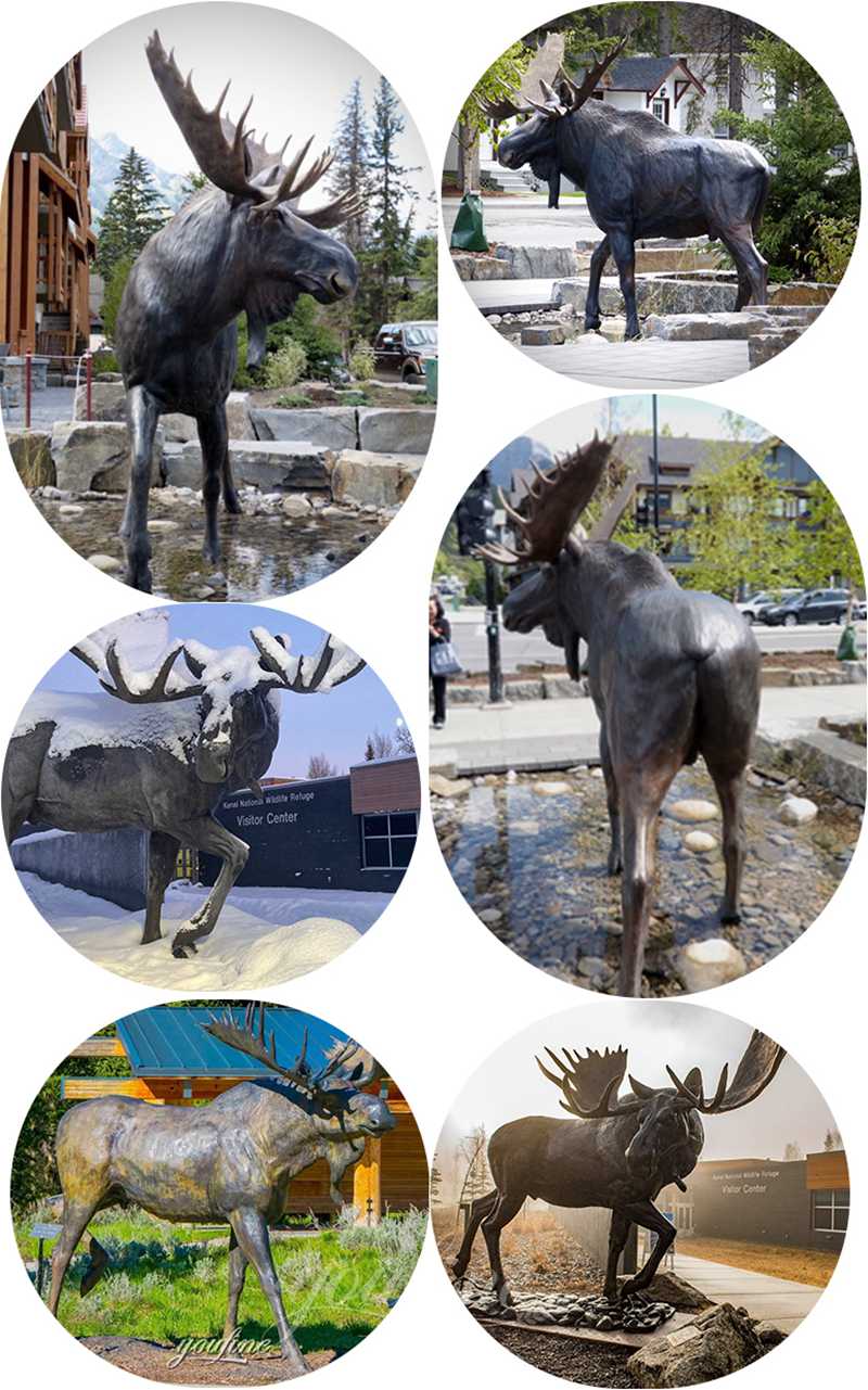 Bronze moose statue for sale