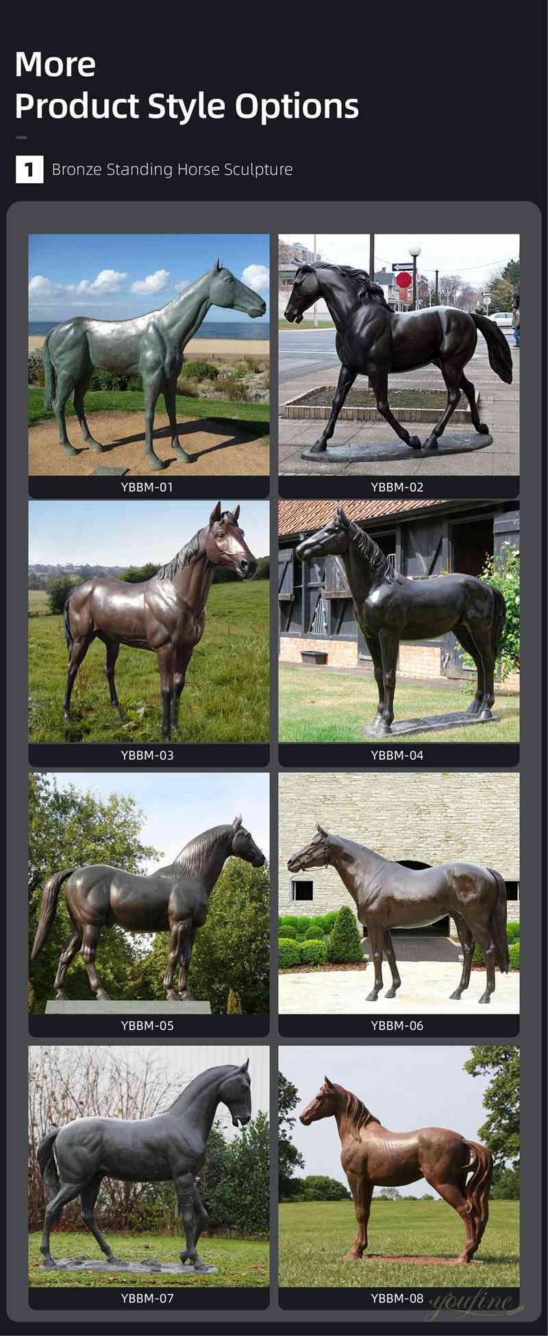 Life size bronze horse statue