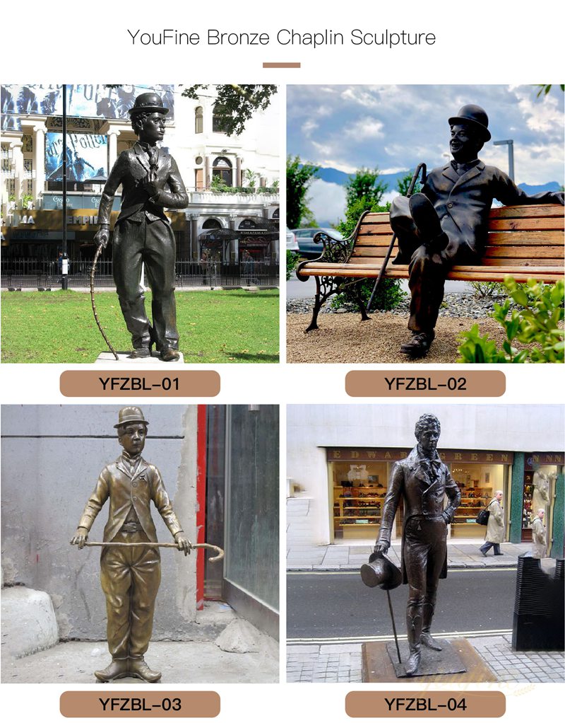 Custom Bronzes Charlie Chaplin Statue for Sale