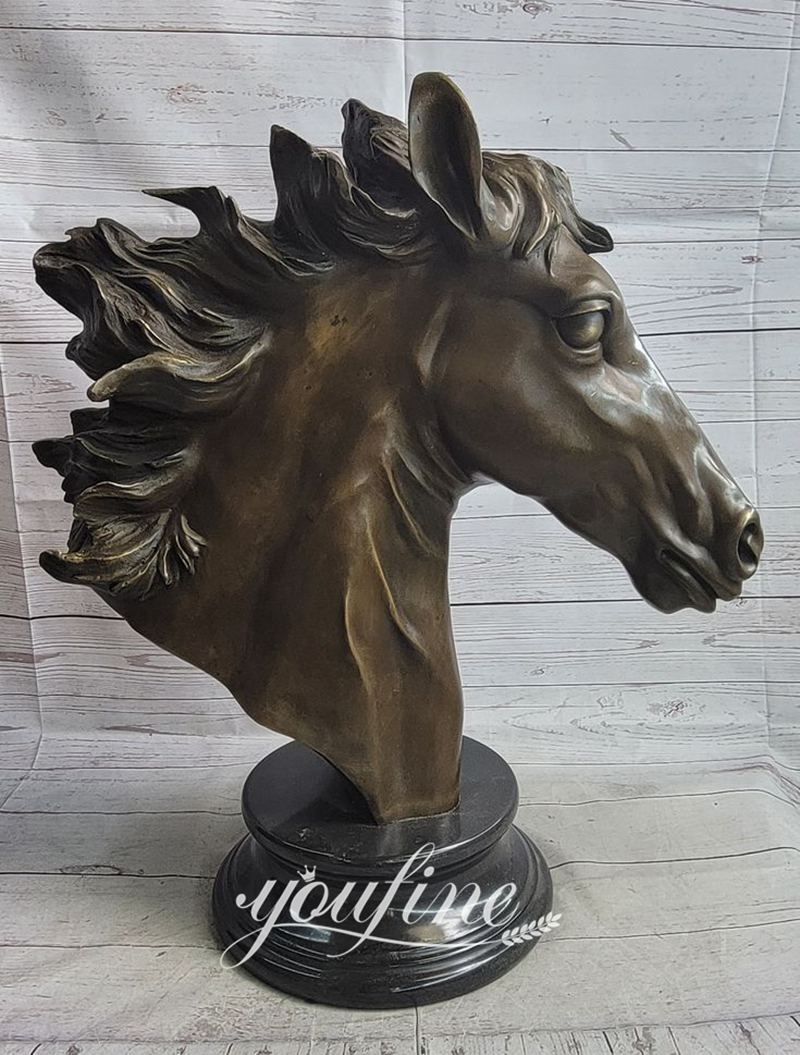 Custom Antique Bronze Horse Head Statue 