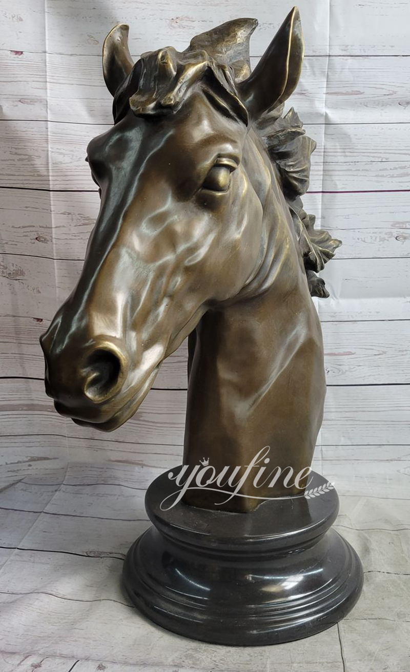 Custom Antique Bronze Horse Head Statue 