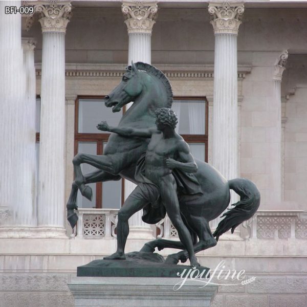Famous Life Size Austrian Bronze Knight Blocking Horse Sculpture for Sale BFI-009