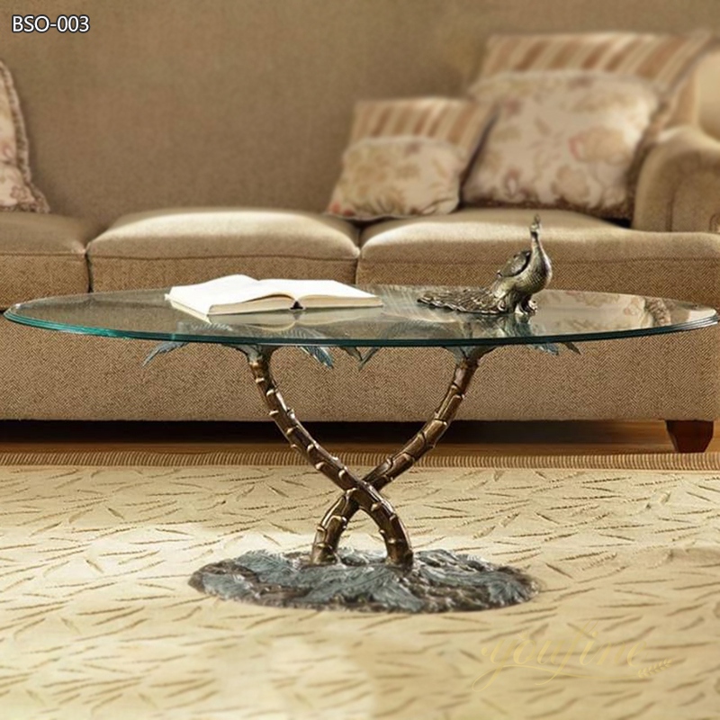 High Quality Bronze Palm Tree Coffee Table 