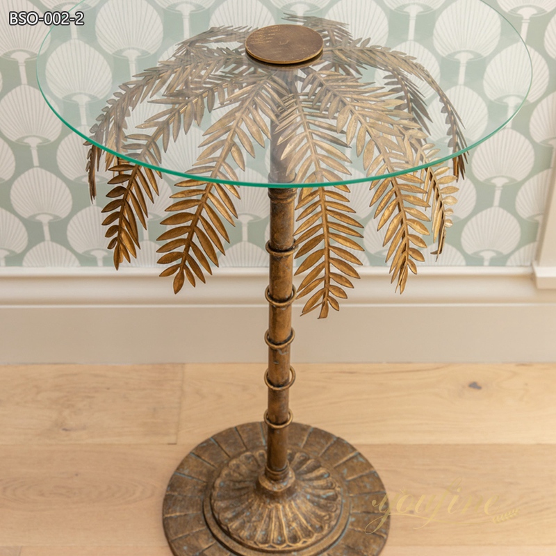 High Quality Bronze Palm Tree Coffee Table 