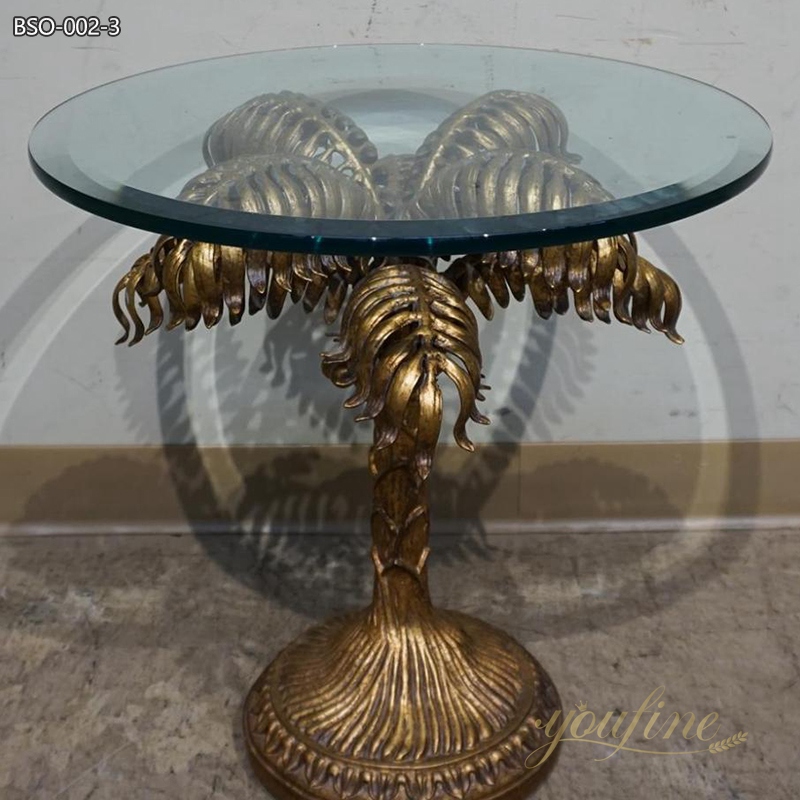 High Quality Bronze Palm Tree Coffee Table 