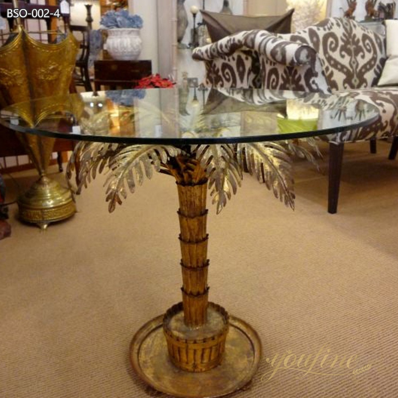 High Quality Bronze Palm Tree Coffee Table 