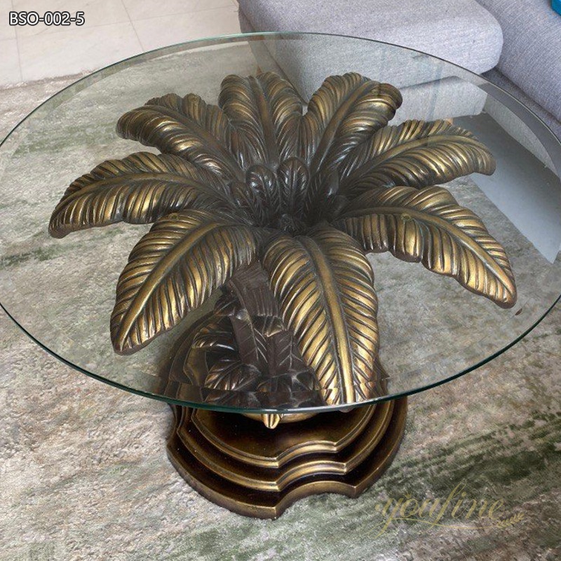 High Quality Bronze Palm Tree Coffee Table 