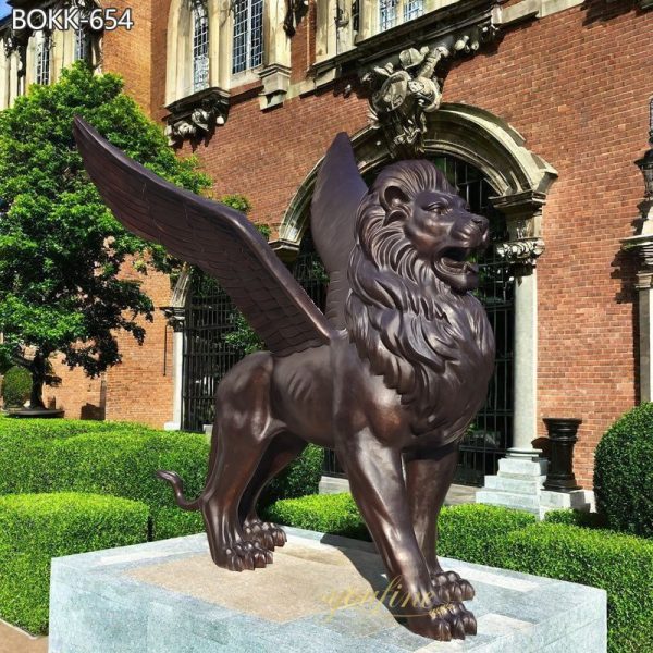 Bronze Lion with Wings Statue for Sale