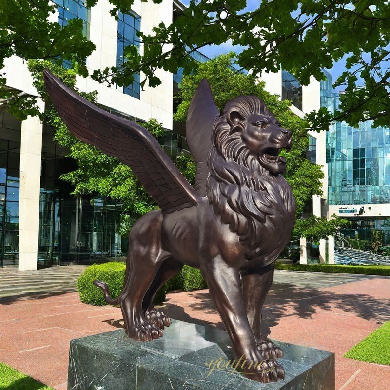 bronze flying lion statue outdoor for sale