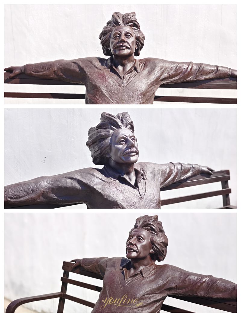 details of einstein bronze statue